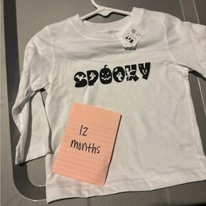 Spooky White Kids Long Sleeve Shirt